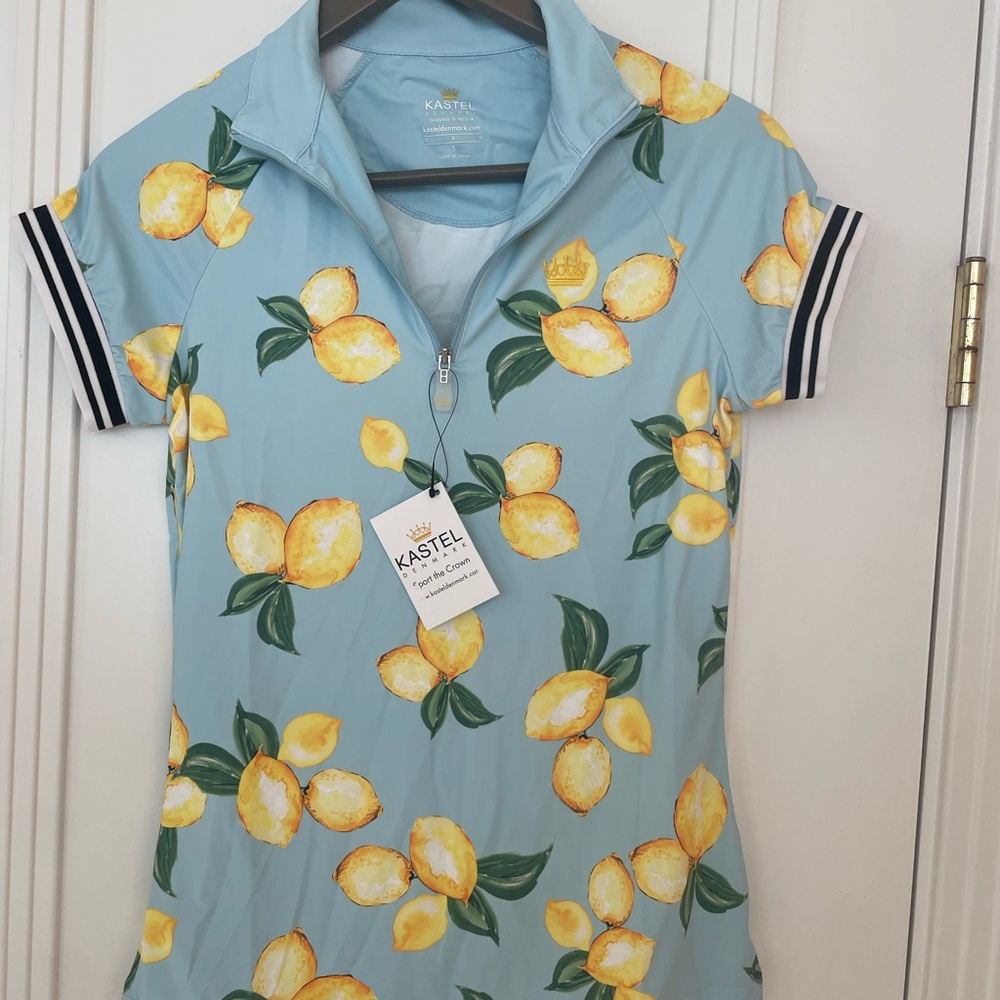 Kastel Denmark Lemon Print Short Sleeve  Shirt S NWT